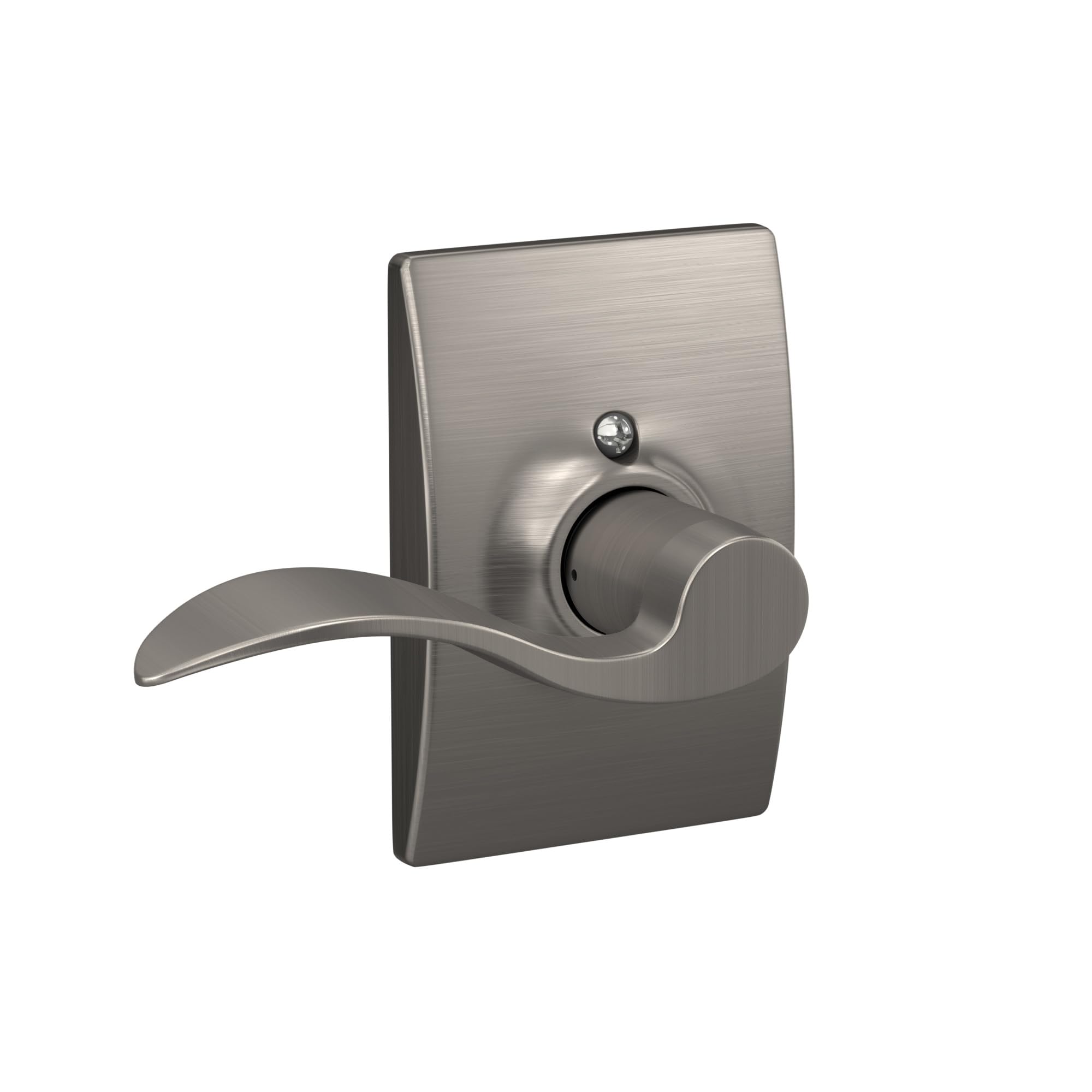 SCHLAGE Accent Lever with Century Trim Non-Turning Lock in Satin Nickel - Right Handed