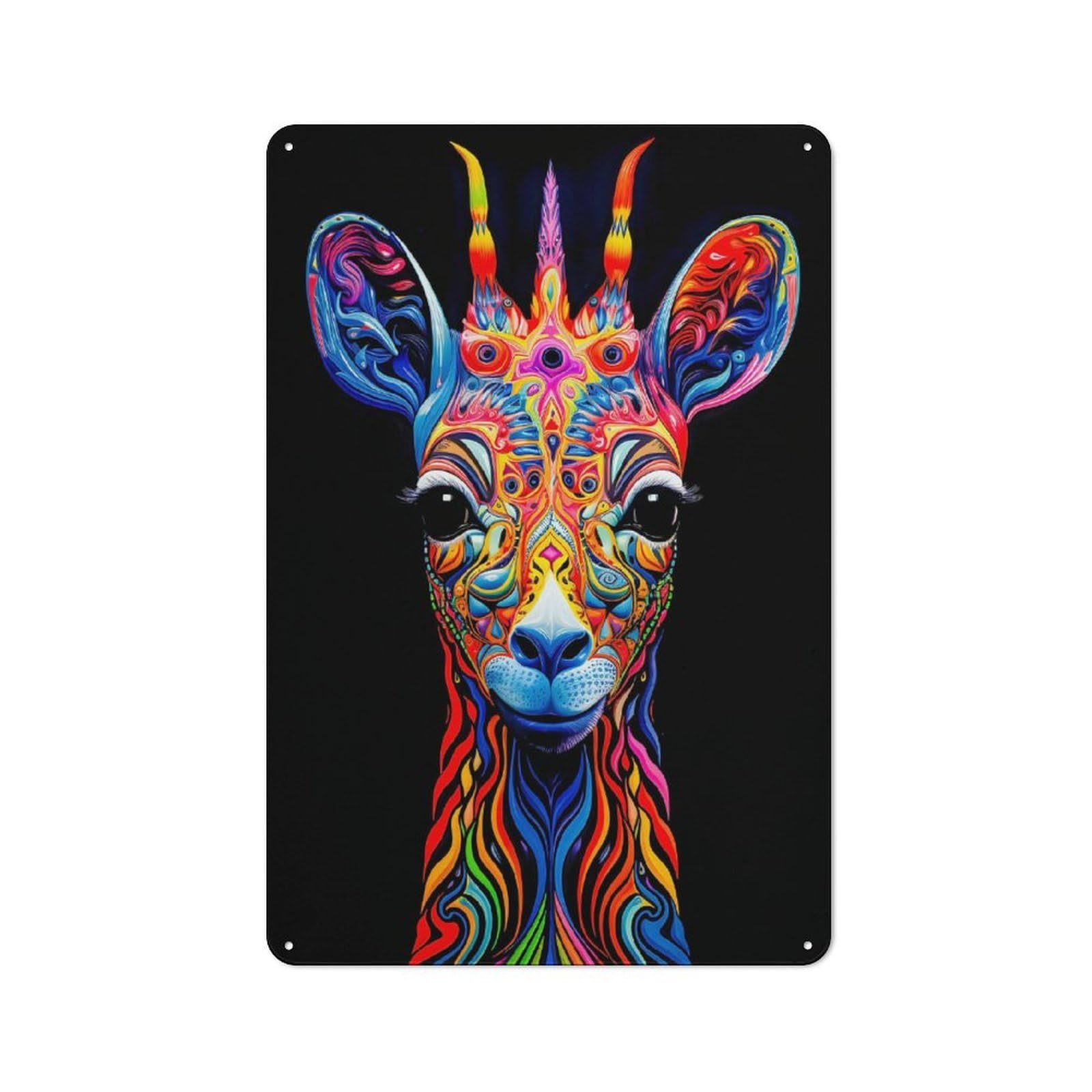 Junmoney Giraffe Bistro Metal Sign 30X20cm, Vintage Cafe Wall Decor For Takeaway, Bar, Kitchen Or Counter Area
