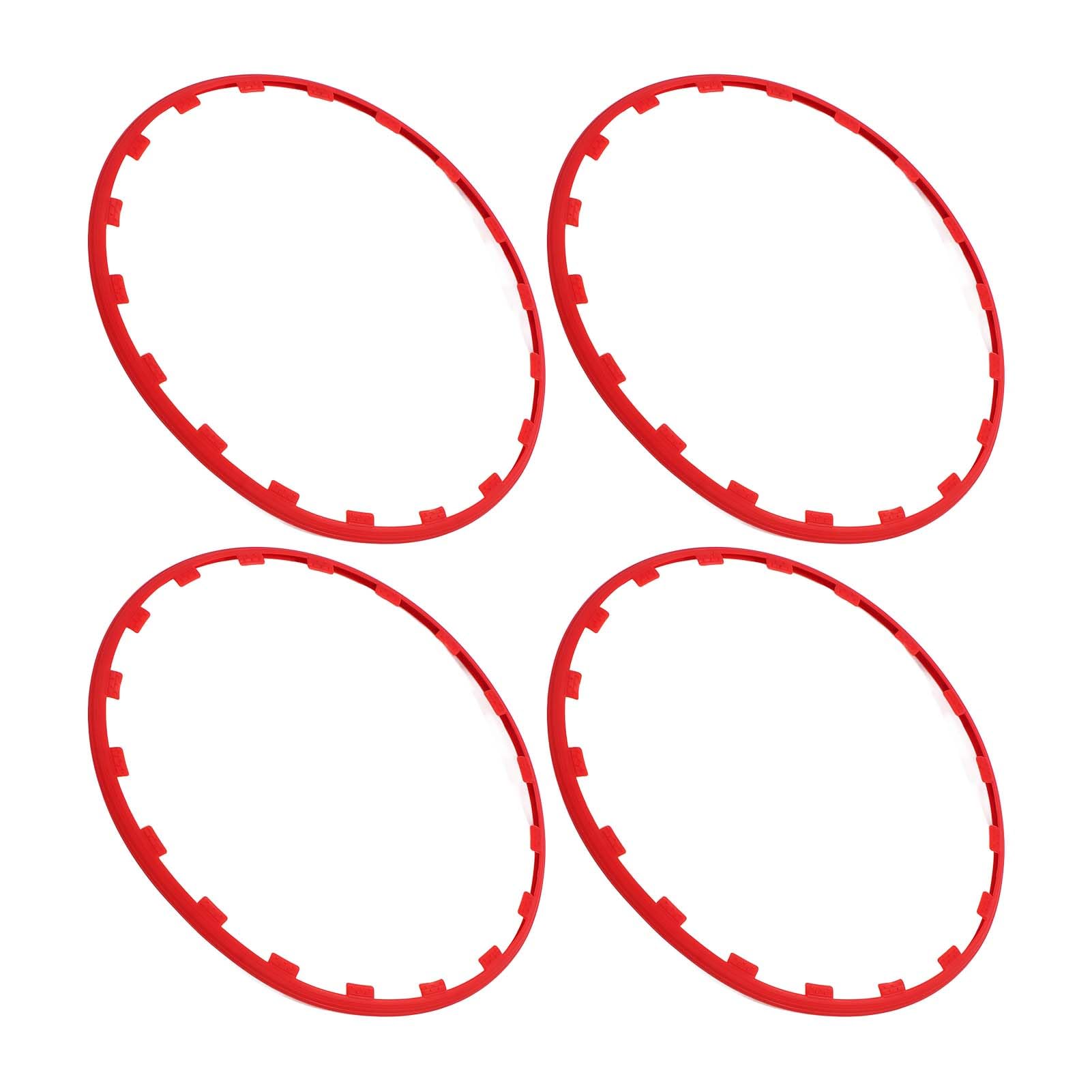 CHICIRIS Radkantenschutzring Rot Nylon Felgenschutzring für Räder 4 Stück
