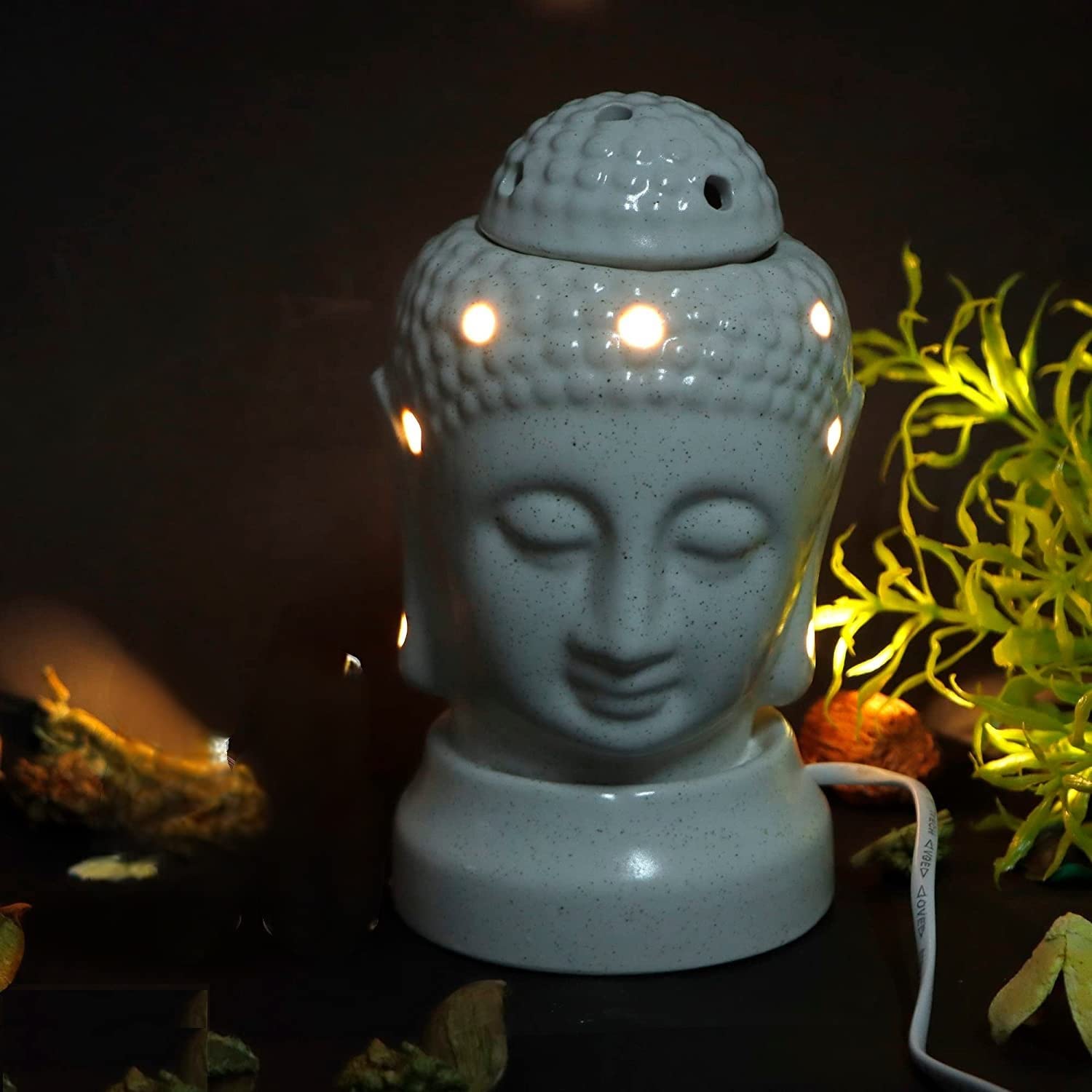 Kraftlik Handicrafts Ancient Buddha Statue Design Electric Ceramic Aroma Oil Diffuser Burner