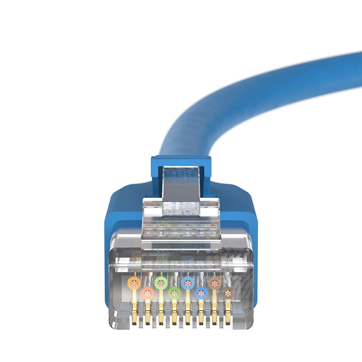 InstallerParts Câble Ethernet Cat8 Professional Series – 40 Gigabit/sec Network/câble Internet haut débit pour routeur, modem, jeux/2000 MHz, 24 AWG 15 Feet (10 Pack) bleu