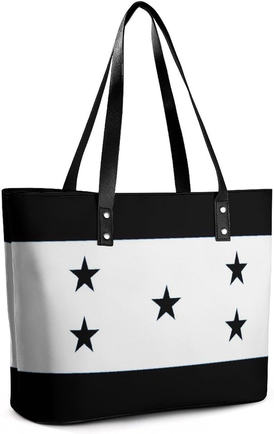 Black Honduras Flag Women's Tote Leather Handbag Shoulder Bag Purse for Shopping Travel