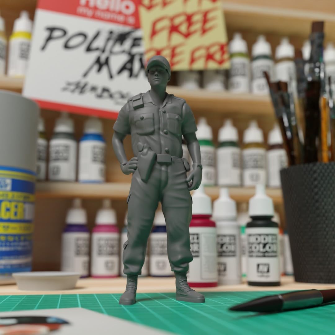1:64 Scale Resin Miniature Mechanic Figures, Hand Painted Garage Workers, Diorama Accessories for Diecast Cars, Hot Wheels, Matchbox, Model Scene Collectors (Mechanic 1)