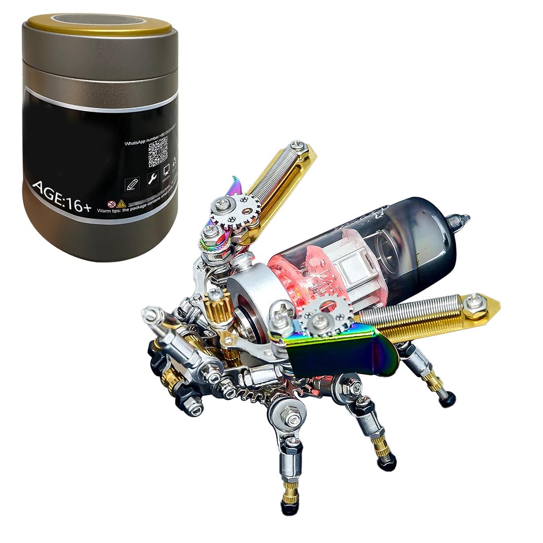 Kit di modellino 3D in metallo a forma di lucciola, montaggio fai da te con luce LED blu, 180 pezzi, ornamento colorato da scrivania, facile da montare in 3 ore, luce notturna regalo per adulti