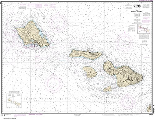 Paradise Cay Publications, Inc. NOAA Chart 19340: Hawai'i to O'ahu (Traditional Paper) 35.4 x 45.9