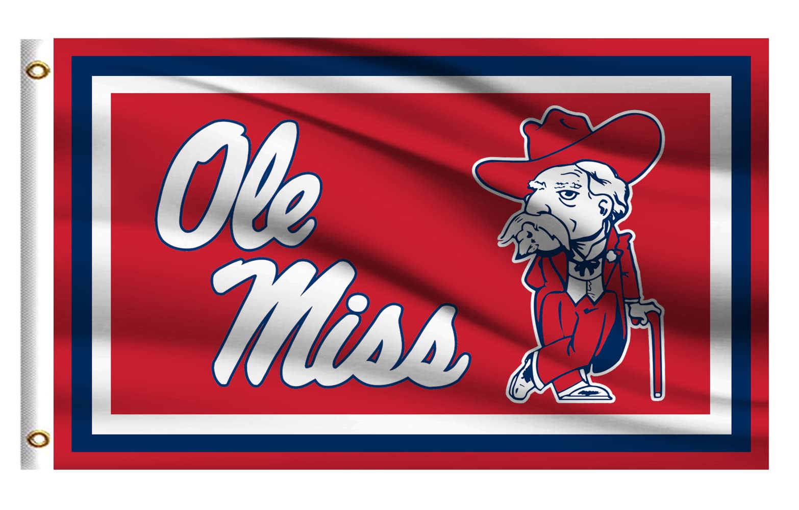 College Flag Outdoor Compatible for Ole Miss Rebels,Outside 3x5 Banner, Double Sided