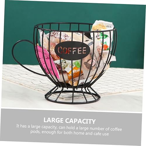 Miniatura 8 de DECHOUS Estante de almacenamiento para taza de café, estantes de almacenamiento, estante de exhibición, barra de café, organizador de café, cesta de