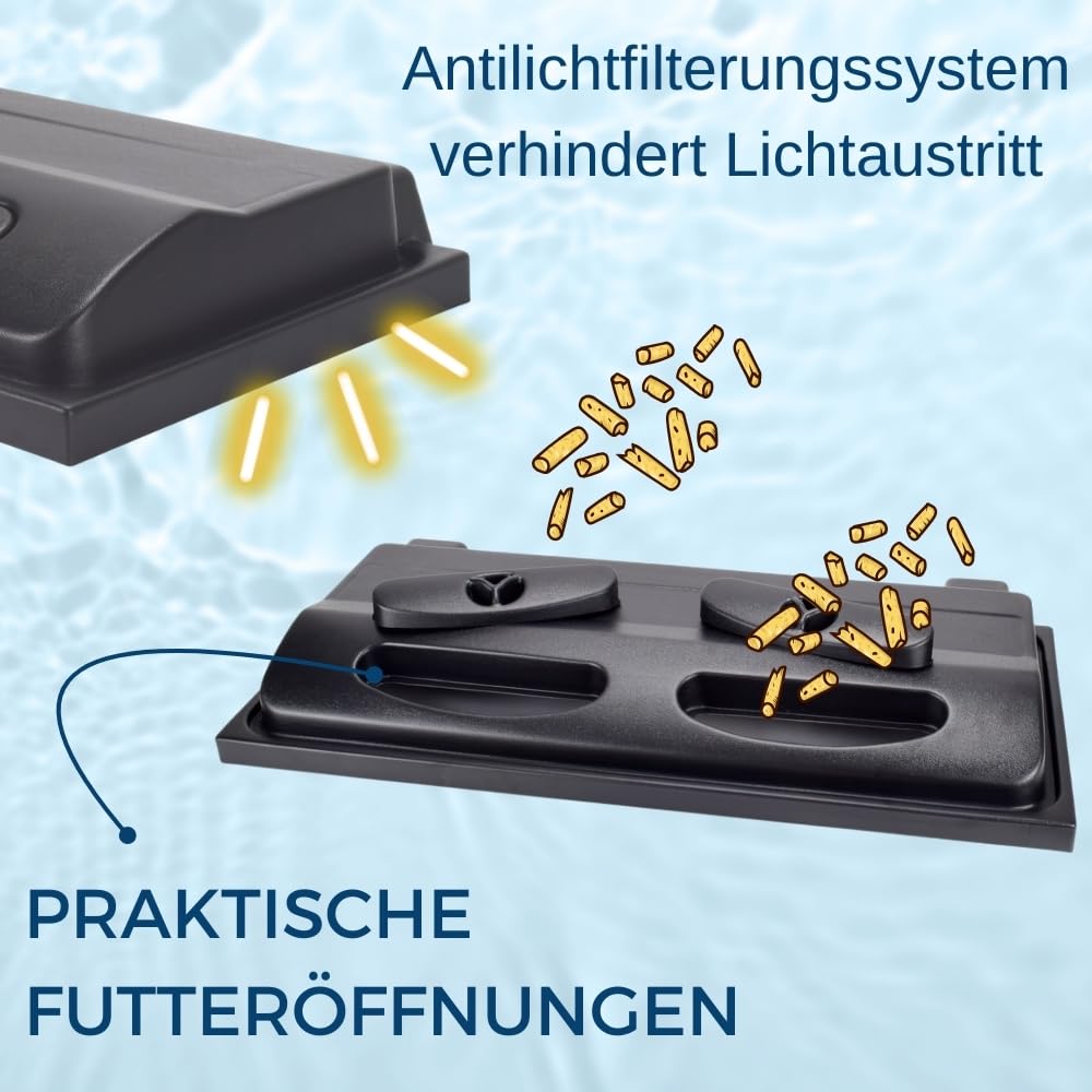 Aquarium Abdeckung LED Licht 80x35 cm Schwarz mit Beleuchtung