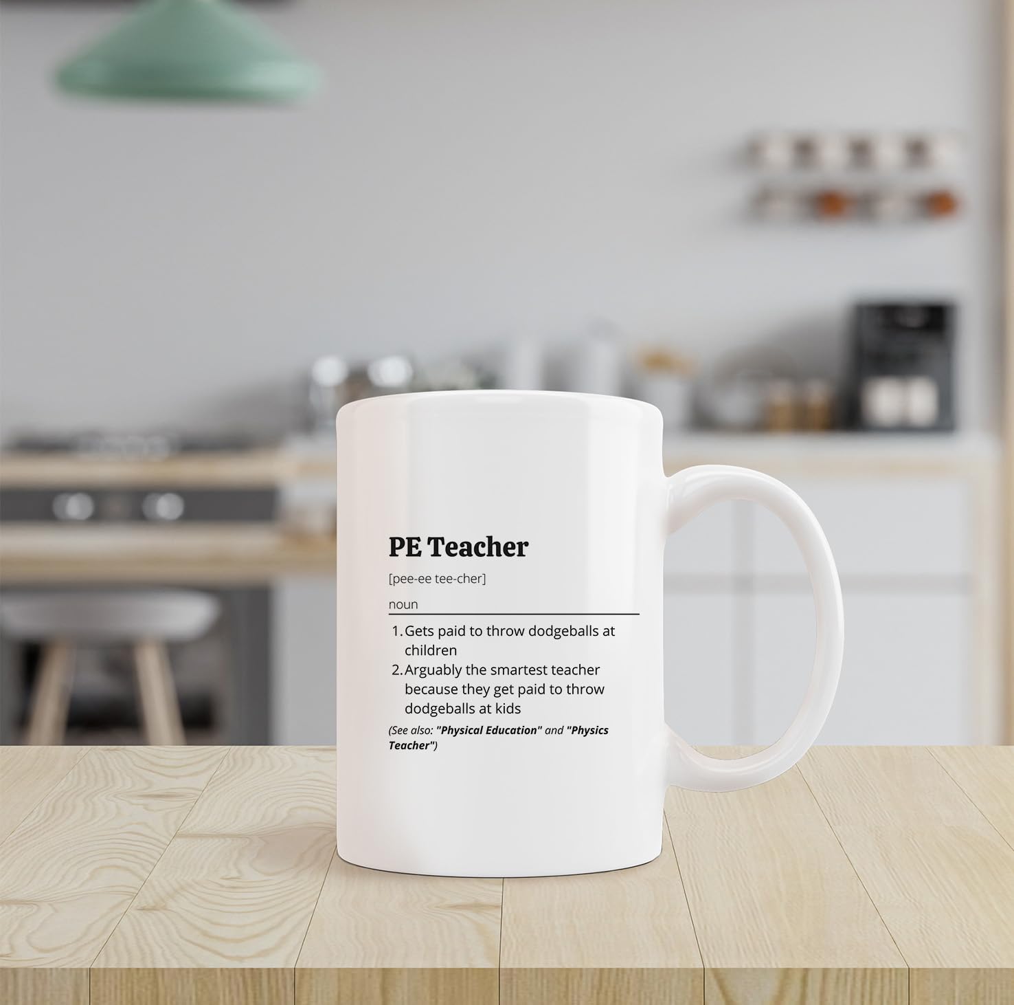 Minimalist Ceramic Mug-11oz Coffee Milk Tea Mug Cup with Handle - PE Teacher Definition Physical Education Appreciation Gift