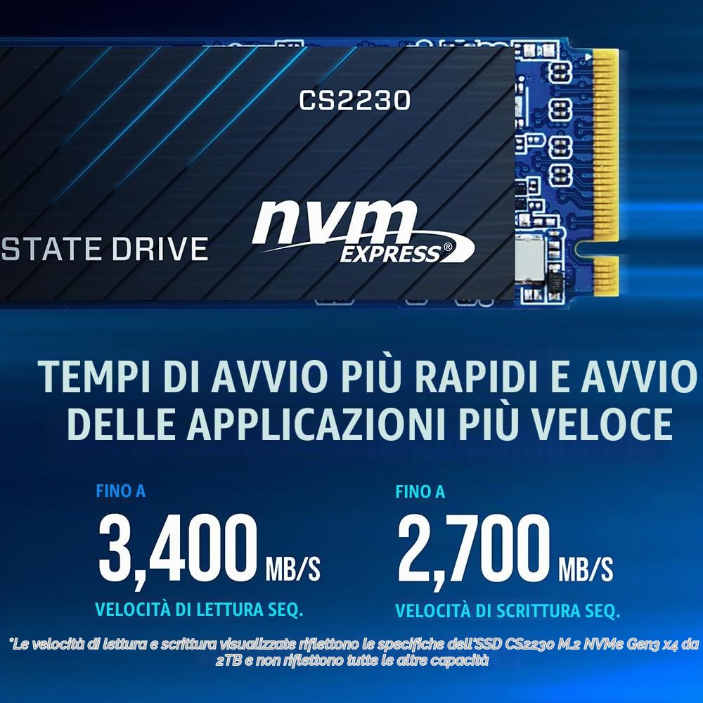 PNY CS2230 1TB M.2 NVMe Gen3 SSD interno