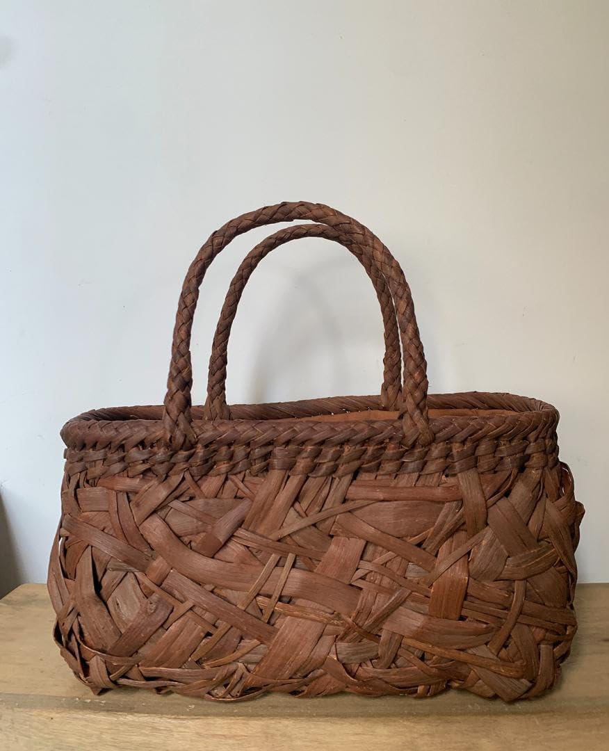 山葡萄 注文 かご 乱れ編み 籠 職人の手作り手提げ 内布あり 山葡萄