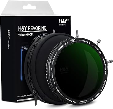H&Y RevoRing MKII 58 مم 62 مم 67 مم 72 مم 77 مم مرشح ND متغير ومستقطب CPL، مرشح عدسة كاميرا 3 في 1 VND ND3-1000 مع حلقة محول قابلة للتعديل، 22 طبقة نانوية متعددة الطبقات