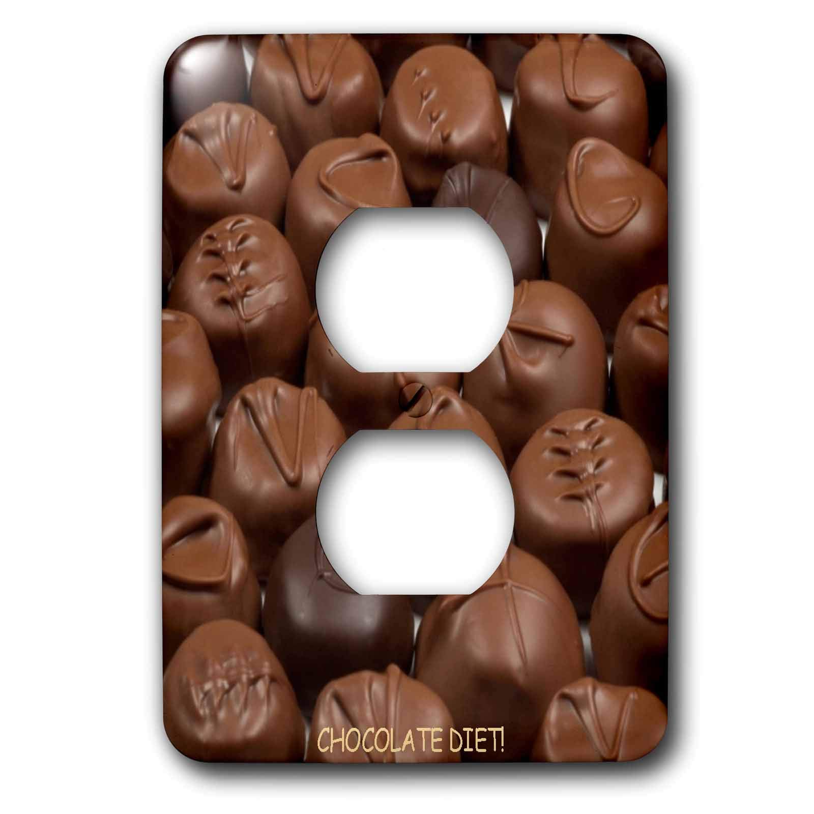 Chocolat Diet Truffes interrupteur double déco murale 3dRose LSP_6012_6