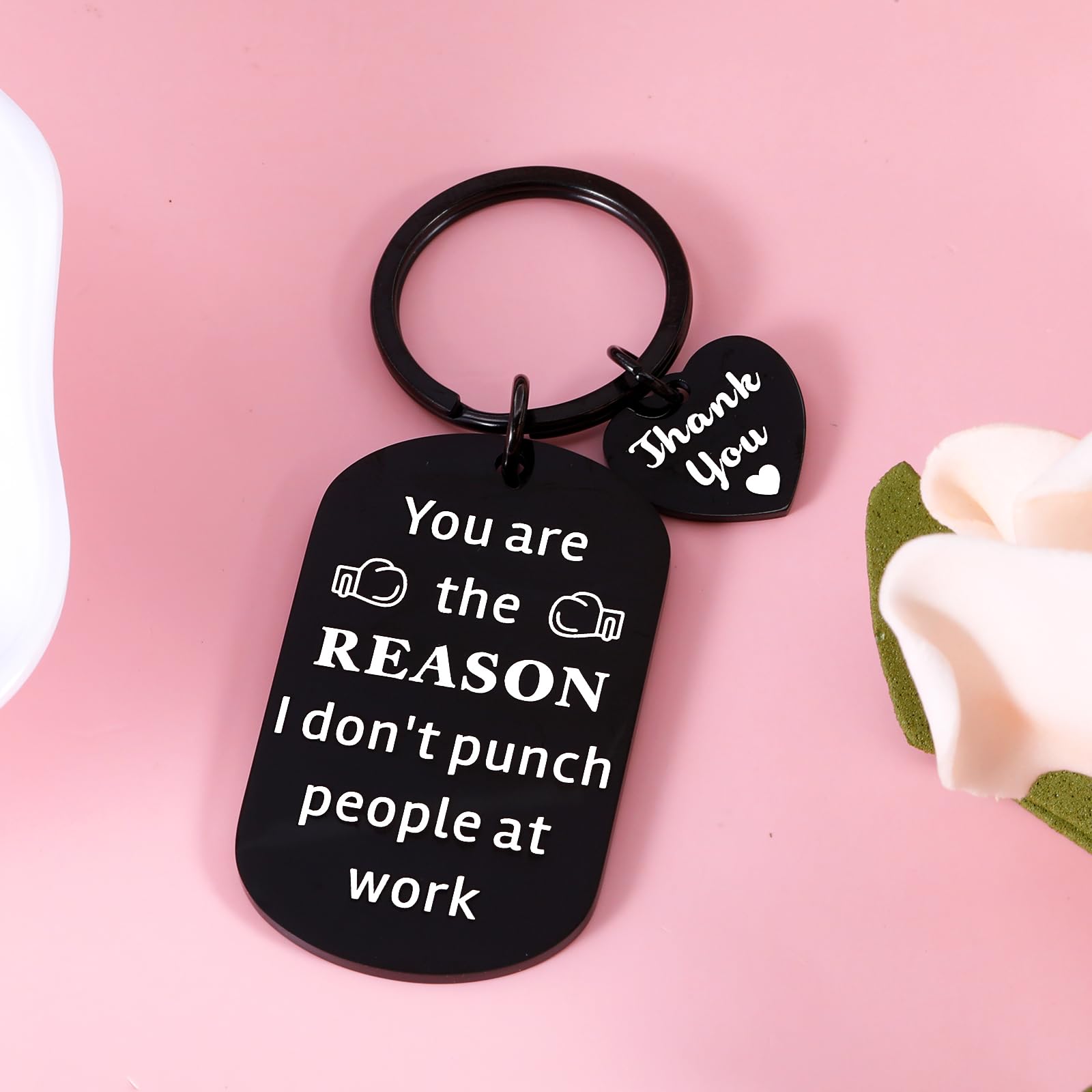 Funny Coworker Gift Keychain - Stainless Steel 'You Are The Reason' Appreciation Gift For Boss, Friend, Retirement, Farewell - View #3