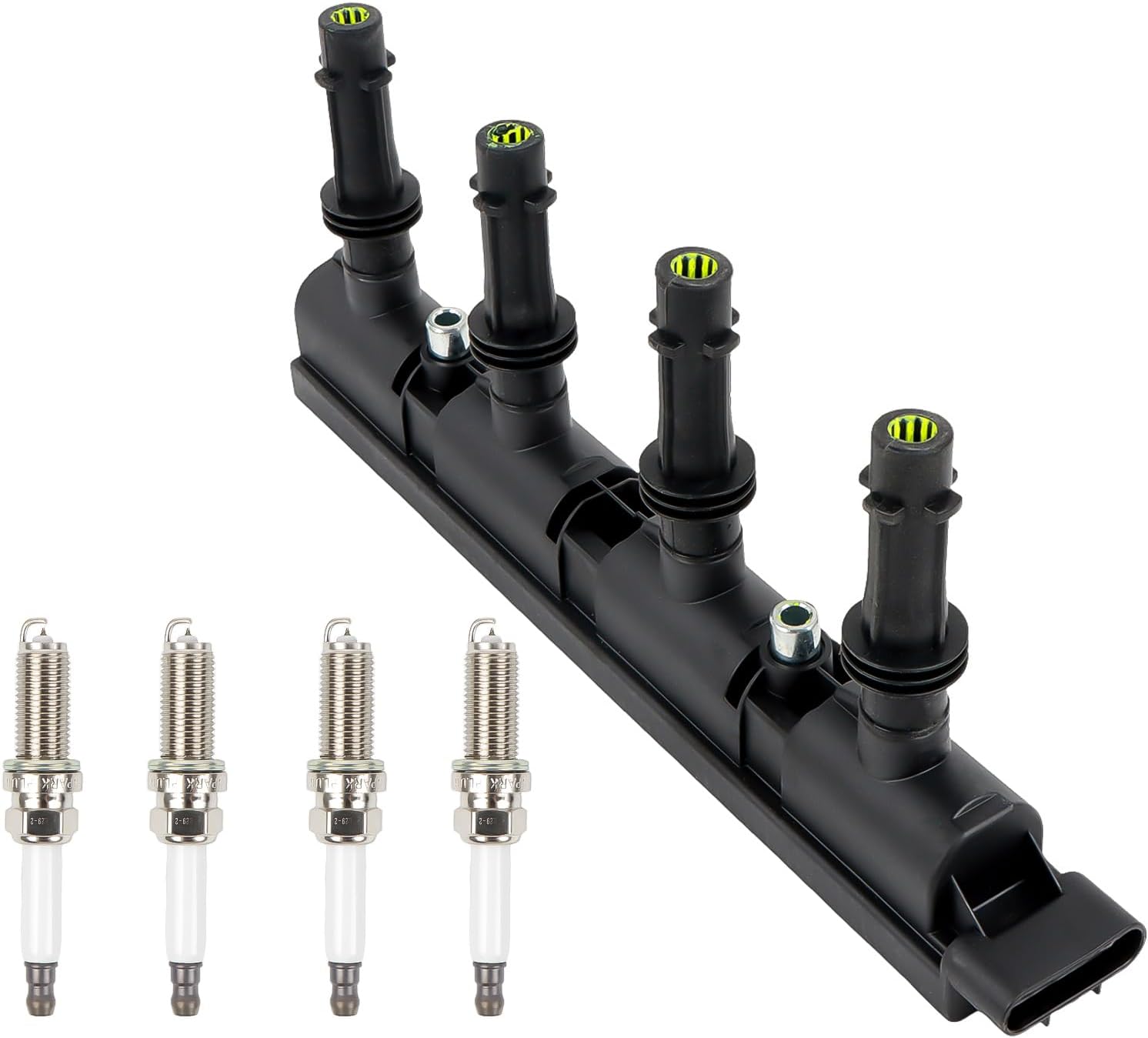 UF669 Ignition Coil & 4 PCS 91039 Iridium Spark Plugs Ignition Coils Pack Fits for 2013-2021 Trax, 2011-2015 Volt, 2012-2020 Sonic, 2013-2021 Encore 1.4L, Coil Pack Set Aftermarket Parts