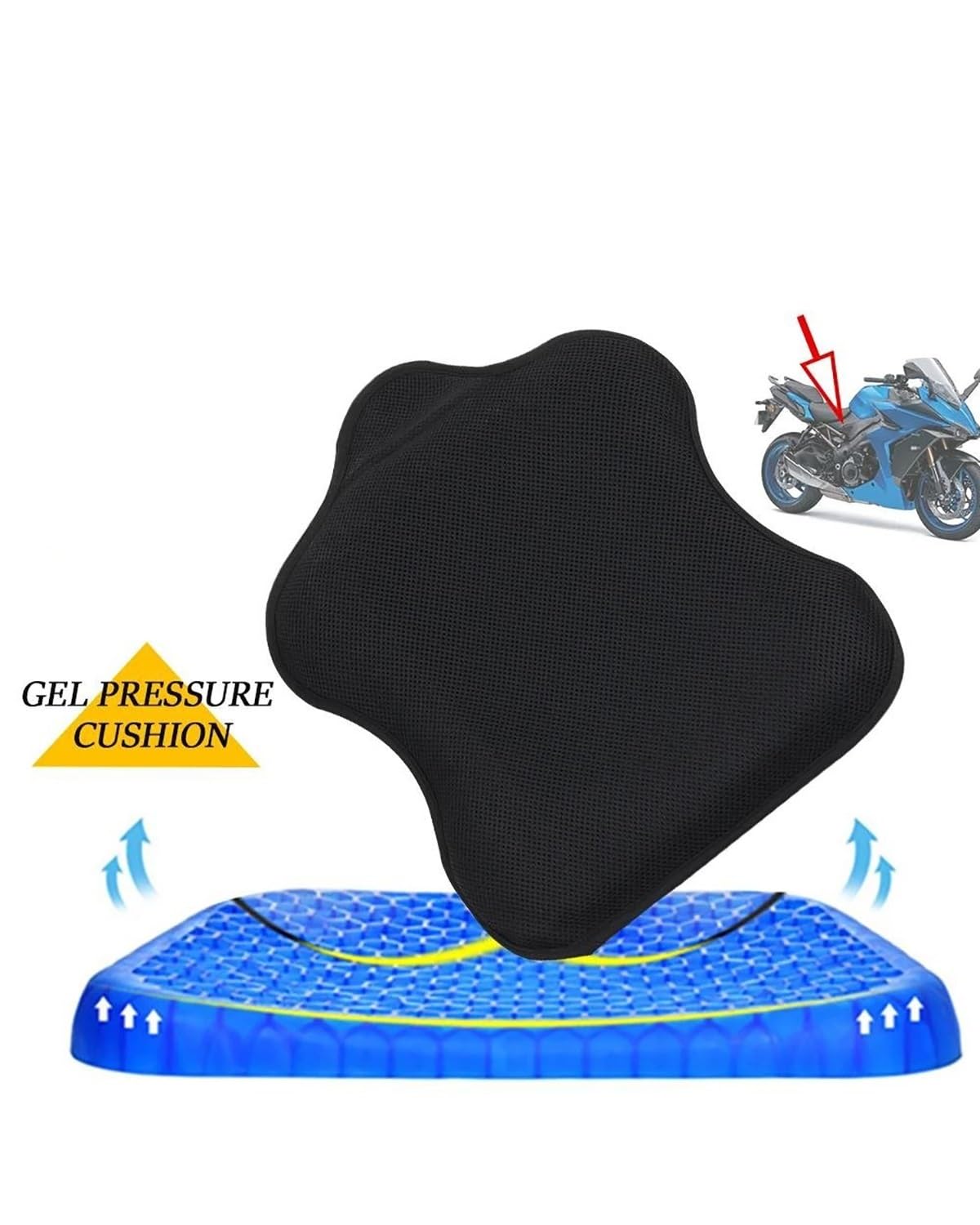 Cuscino Sella Moto Per PIAGGIO MP3 125 250 300 350 400 500 Accessori Moto Assorbimento Degli Urti Gel Fodere Per Cuscini Del Sedile Limitatore Pressione Pad Cuscino Moto