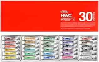 ホルベイン透明水彩絵具_30色 WHITE_WATOSON_15SHEETS ホルベイン透明水彩絵具_30色 WHITE_WATOSON_15SHEETS