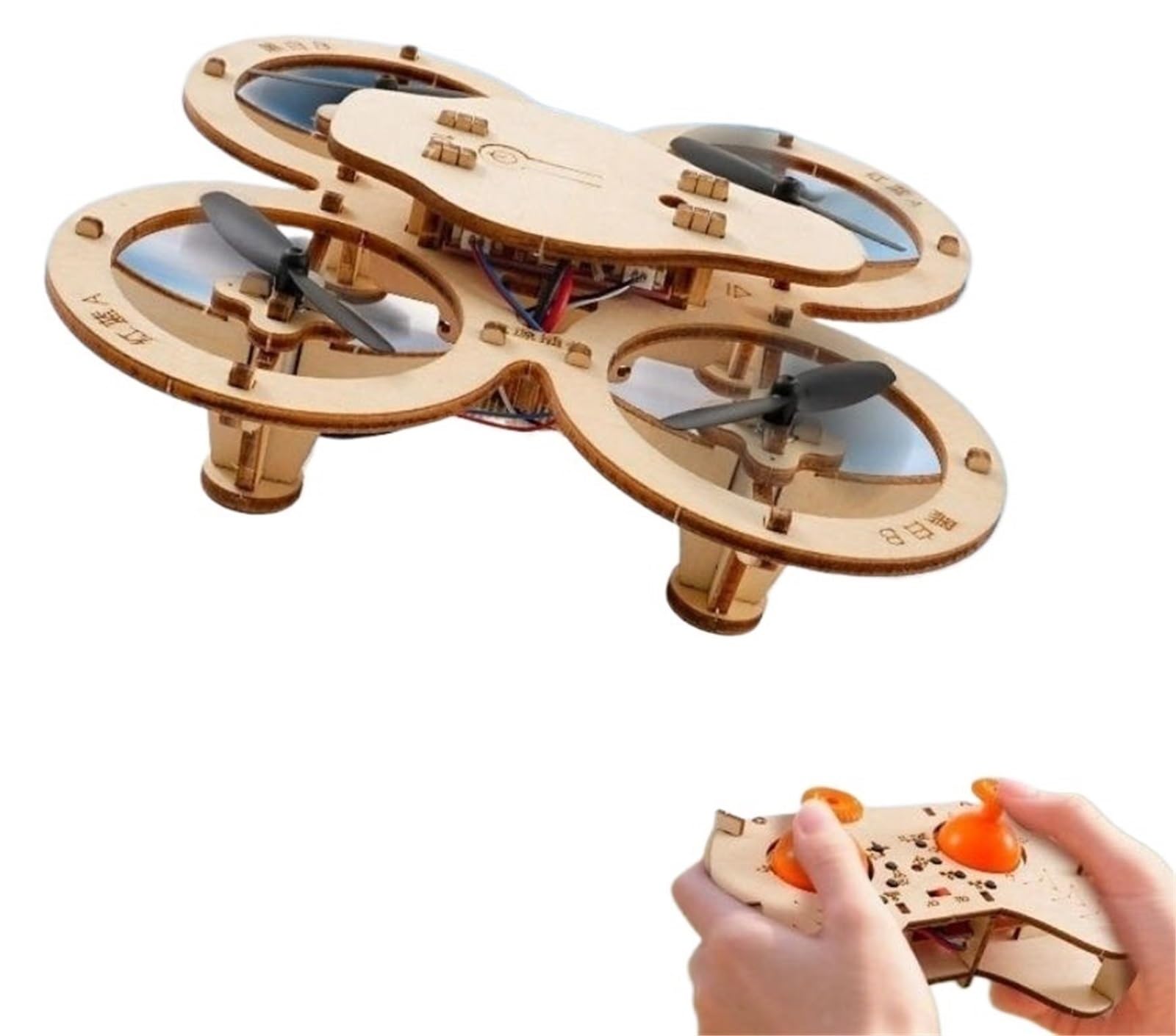 Blocchi Di Costruzione In Legno Fai-da-te Volanti Kit Modello Di Drone In Legno Fai-da-te Aereo Telecomandato Addestramento Assemblaggio In Quadcopter Rc Drones Kit