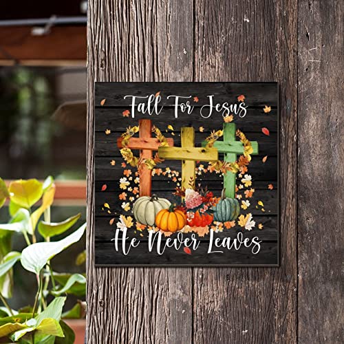 Plaque en bois Fall for Jesus déco citrouille pour cuisine et chambre chaleureuse
