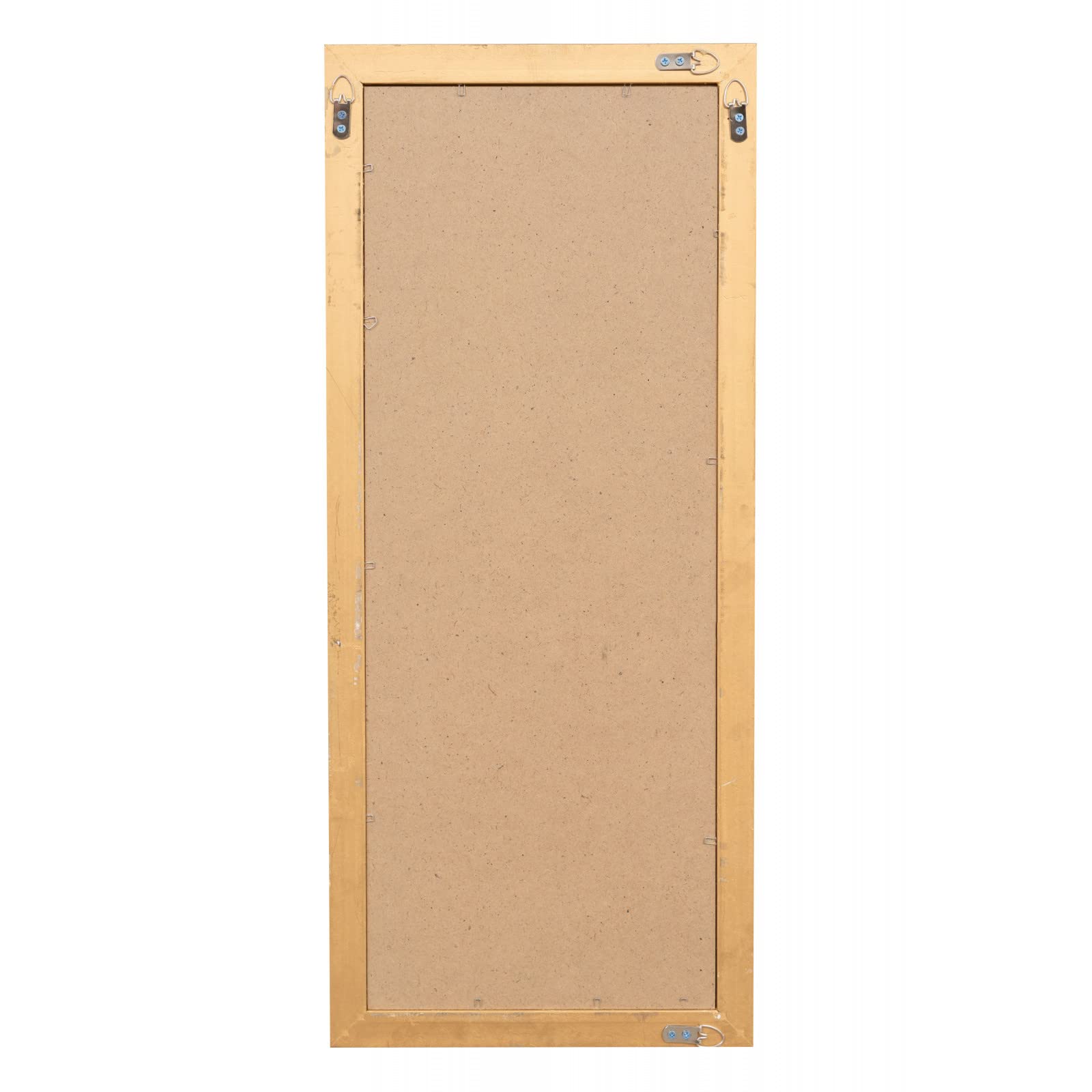 Biscottini Espejo de Pared baño y Dormitorio 37x84x5 cm | Espejo Entrada de Pared con Ganchos | Espejo Dorado
