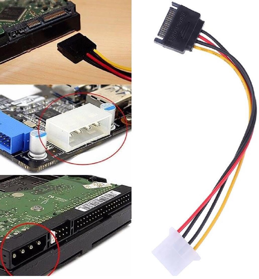 Lunatic 4348 Sata Kasa Hdd Dişi Erkek 4 pin Power Molex Güç Kablosu 20 cm