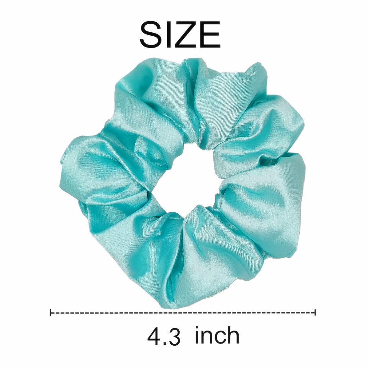 Haargummis aus Satin, Seide, weiche Haargummis, modische Haarbänder, Haarschleife, elastisch, Pferdeschwanz-Halter, Haarschmuck für Damen und Mädchen, Blau, Grün, 12 Stück