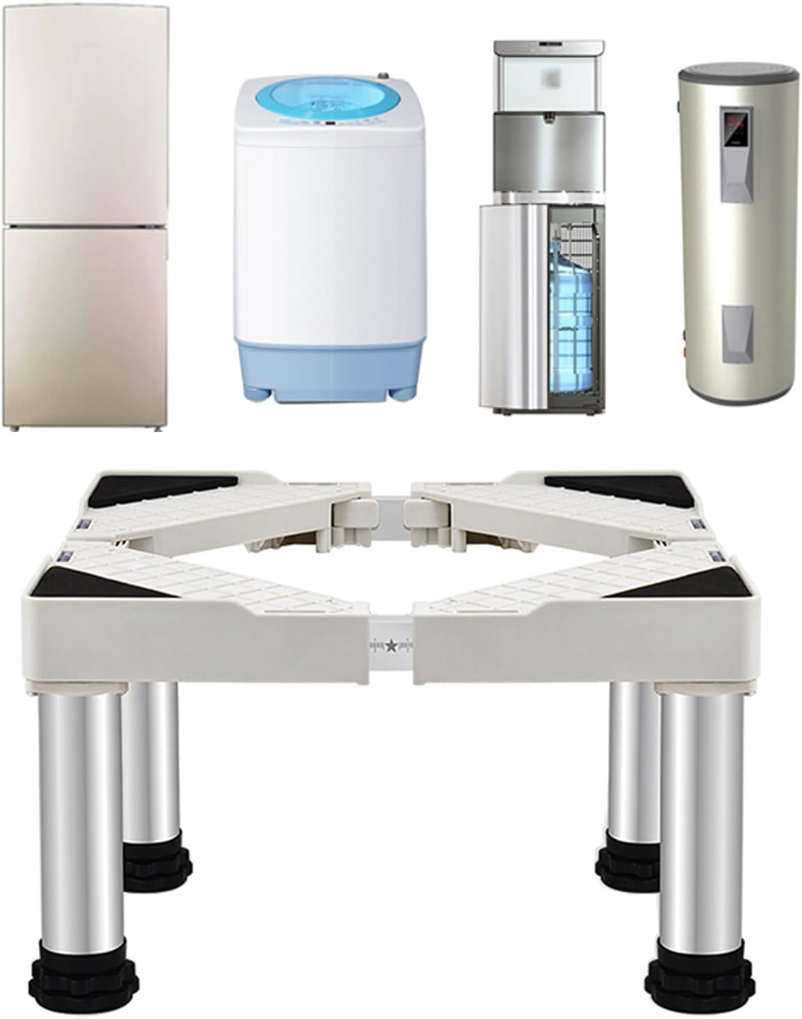 Refrigerator Base Moisture Proof Dishwasher holder stand with Adjustable 4 stainless steel legs Height 7.8" Air Conditioner Base ice maker High Rack furniture (Not suitable for washing machines)