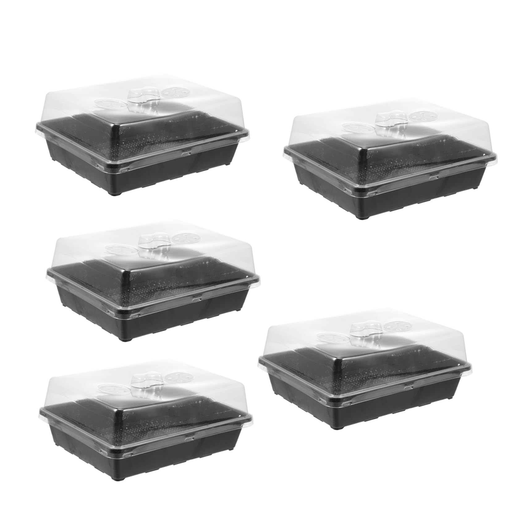 Toyvian 5sätze Anzuchtbox Pflanztopf Anzuchtschale Anzuchtbehälter Gartenbedarf für Blumen Gemüse Setzlinge mit Deckel zur Wärme und Feuchtigkeitsspeicherung