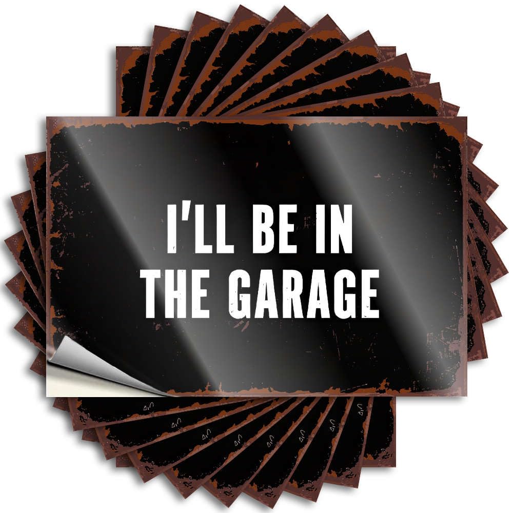 Decal Aesthetic Kitchen Accessories Decor Bumper I'll Be in The Garage. - No Residue Decals for Ideas(6X9CM)