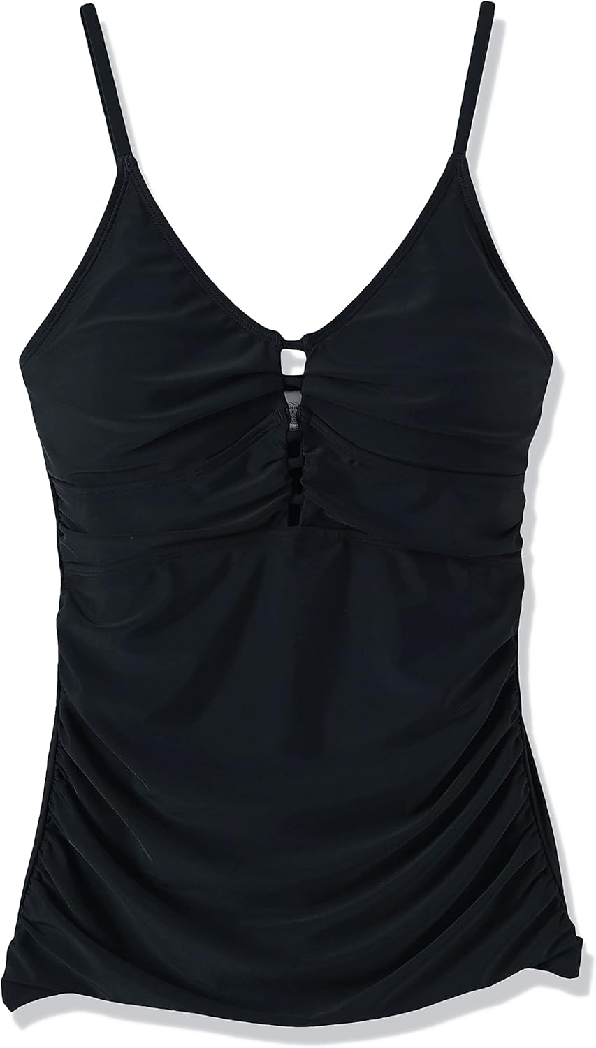 Ocean Blues Women's Retro Tankini Swimsuit Shirring Tummy Control Tankini Top Only - Image 7