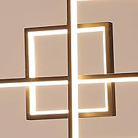 Vista 9 de Lámpara de araña LED moderna, regulable, lineal negra, con cuadrados, lámpara colgante de comedor de 39 pulgadas, lámpara colgante de isla de cocina