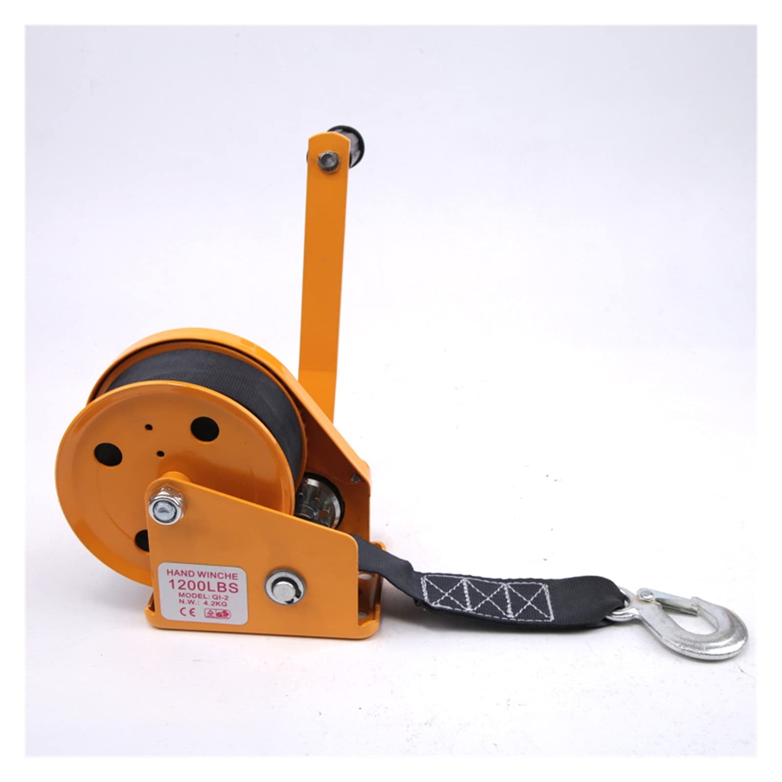 Soywim Giallo Engine Hoist, 1200 Lb Self-Locking Winch With Brake 10M Webbing Cloth Belt Polyester(Giallo)