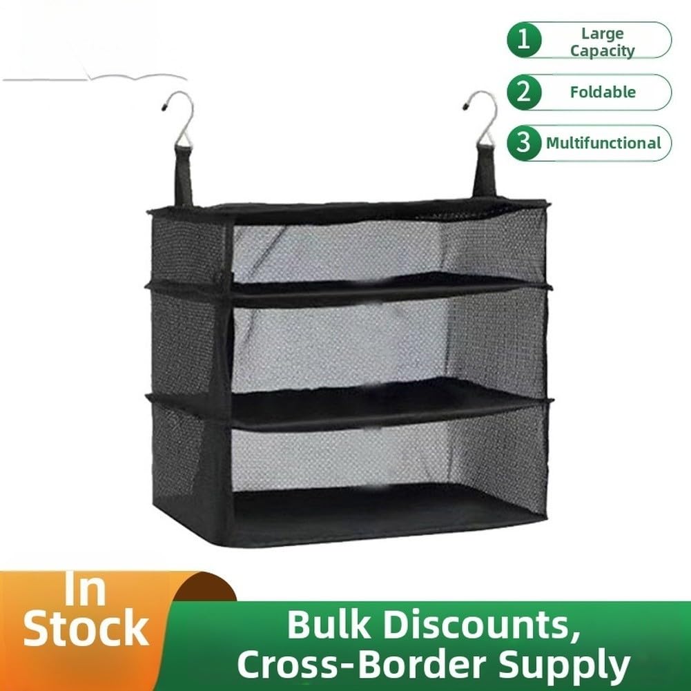 Organizador colgante plegable para viajes con gran espacio interior, bolsillos de varios tamaños y tela Oxford (L)