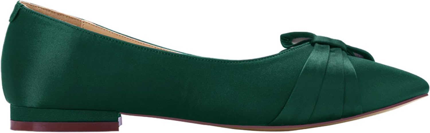 ERIJUNOR Wedding Flats Comfortable Flat Shoes for Women Closed Toe Wide Width Evening Party Dress Shoes