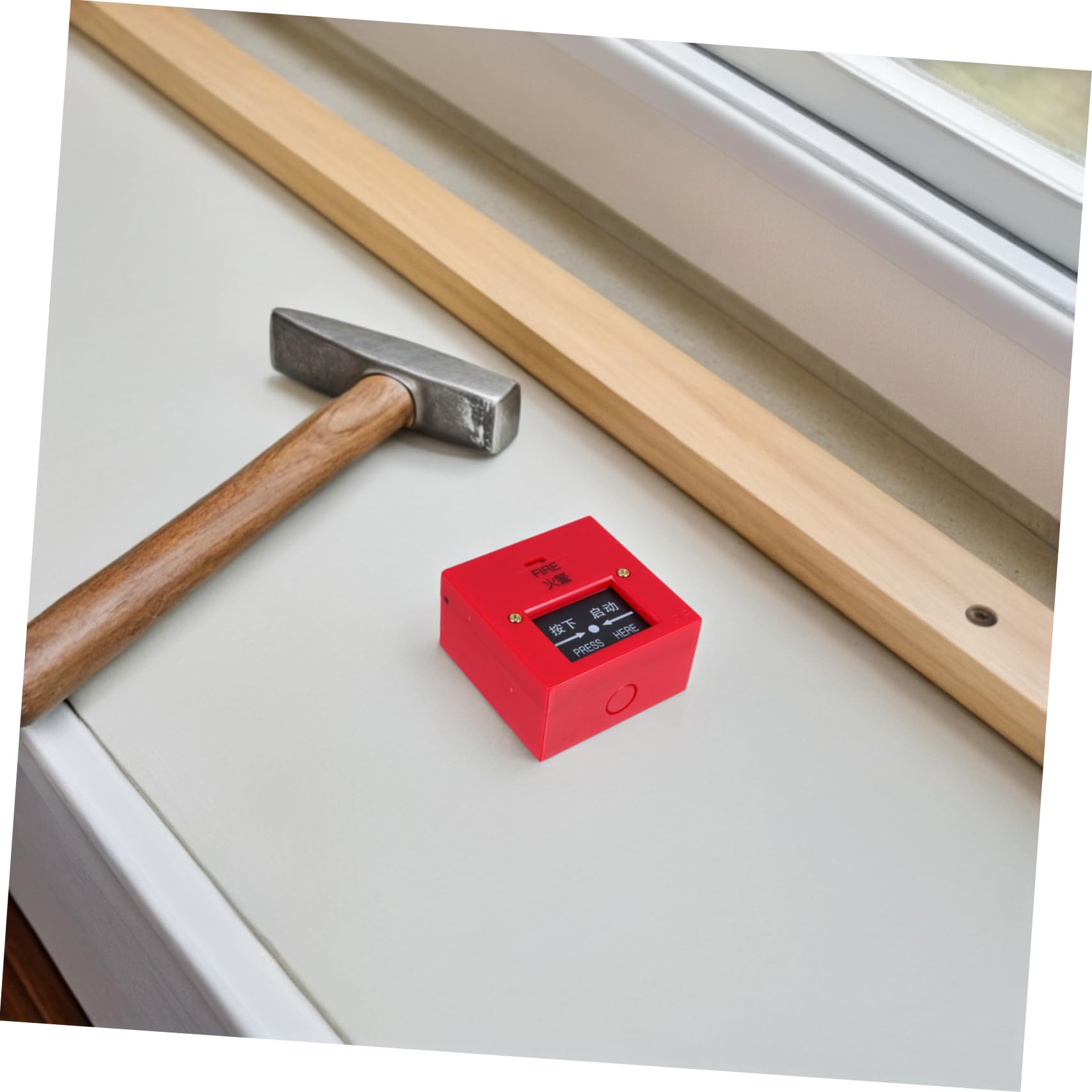 SHINEOFI Interruptor de Rociadores contra Incendios Rojo, Botón de Alarma Manual Reiniciable de Plástico para Sistema de Protección contra Incendios en Emergencias