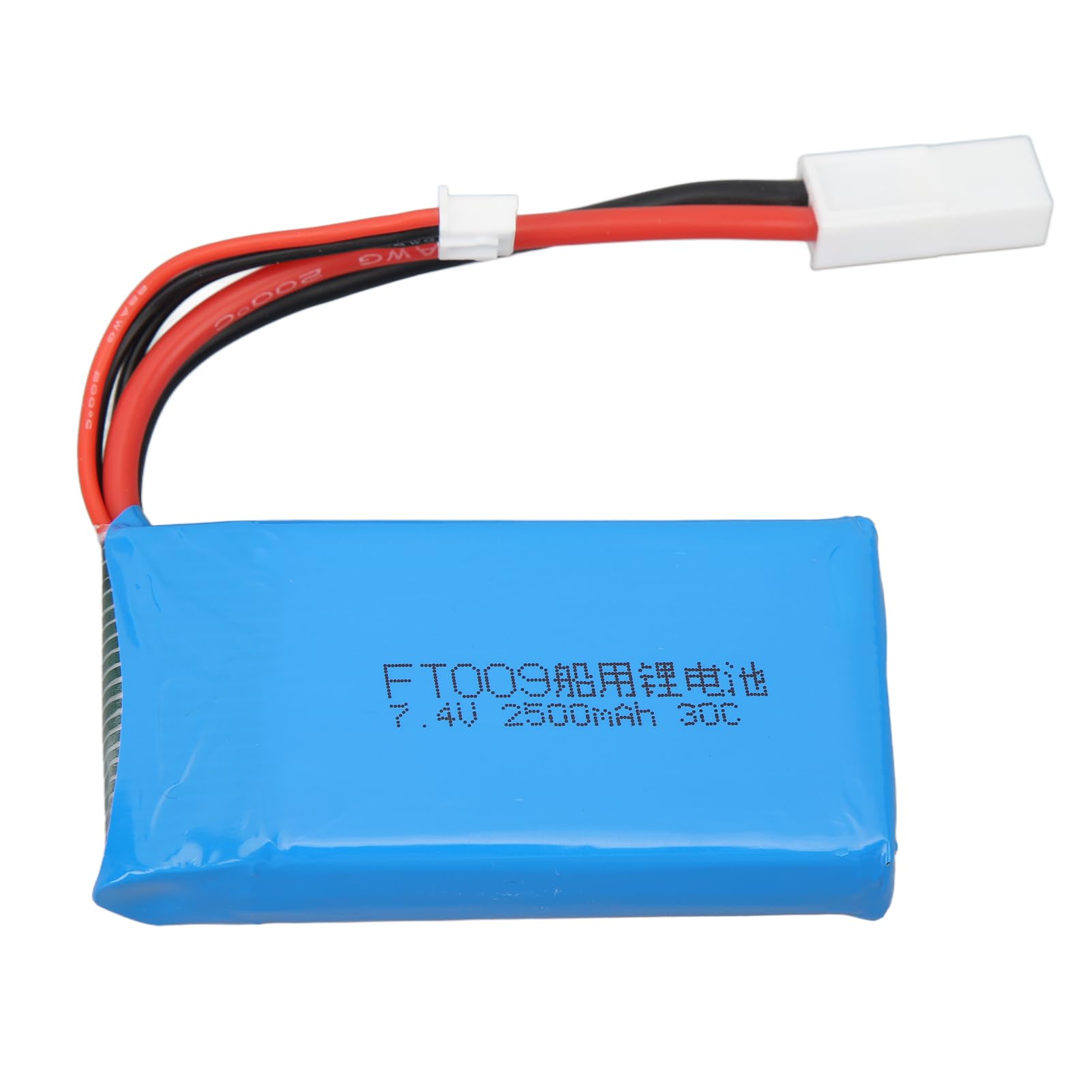 Batería de Litio RC 7,4 V 2500 mAh, batería de Barco de Control Remoto de Alta Capacidad, batería LiPo Ligera y Duradera con protección contra sobrecarga, reemplazo para lancha