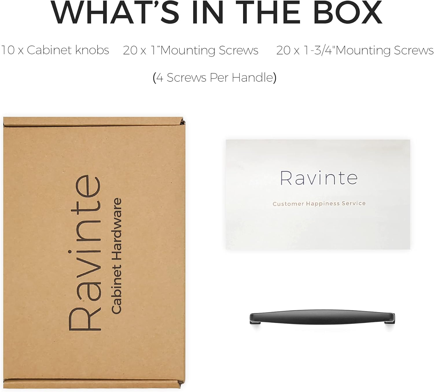 Ravinte 10 Pack Solid 6-1/4 Inch Cabinet Handles Matte Black Pulls for Kitchen Drawers, Cabinets, Cupboards - Hardware Handles