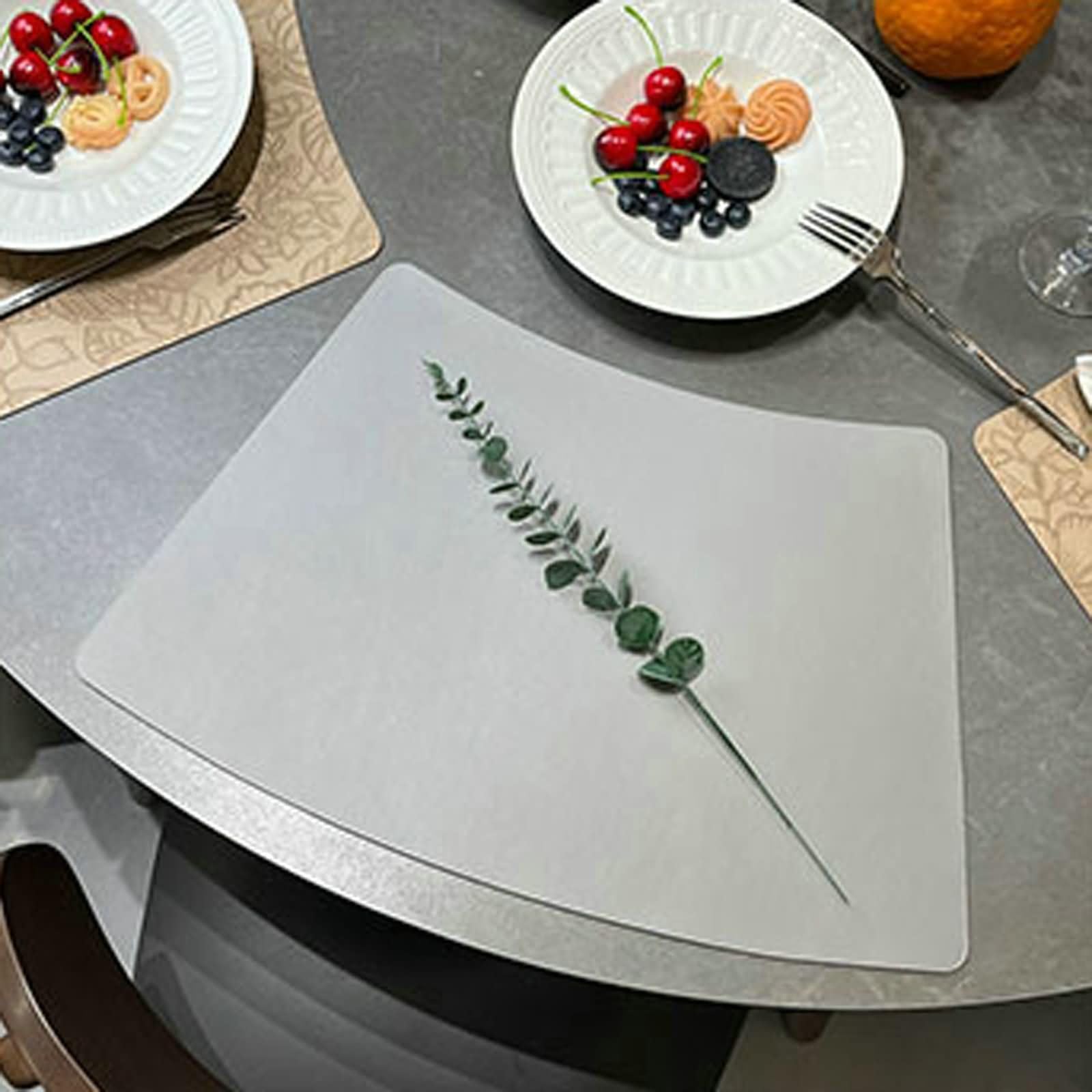 Napperon Table Salle à Manger Lavable 6Pièces, 30 x 33 x 48 CM Gris Tapis de Table Antidérapant Salon Cuir, Secteur avec Motif Floral