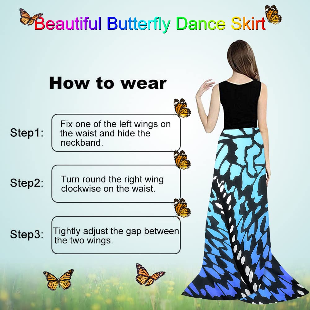 Damen Schmetterling Kostüm Schmetterlingsflügel Faschingkostüme Schmetterling Kostüm Schal Poncho mit Damen Spitze Maske, Schmetterling Haarreif für Party Weihnachten Kostüm Cosplay