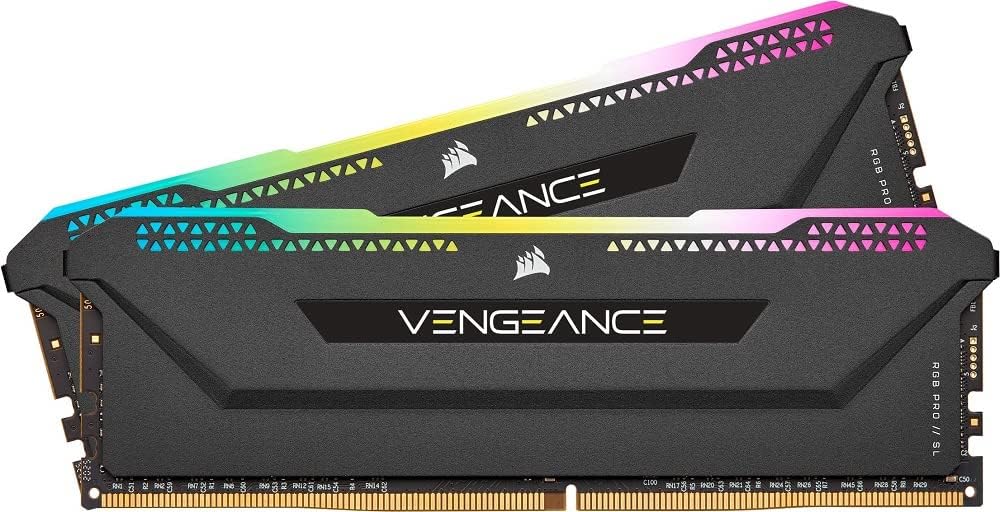 VENGEANCE RGB PRO SL 16GB (2x8GB) DDR4 Up to 3200MHz (PC4-25600) C16 1.35V Optimized for AMD Ryzen - Black