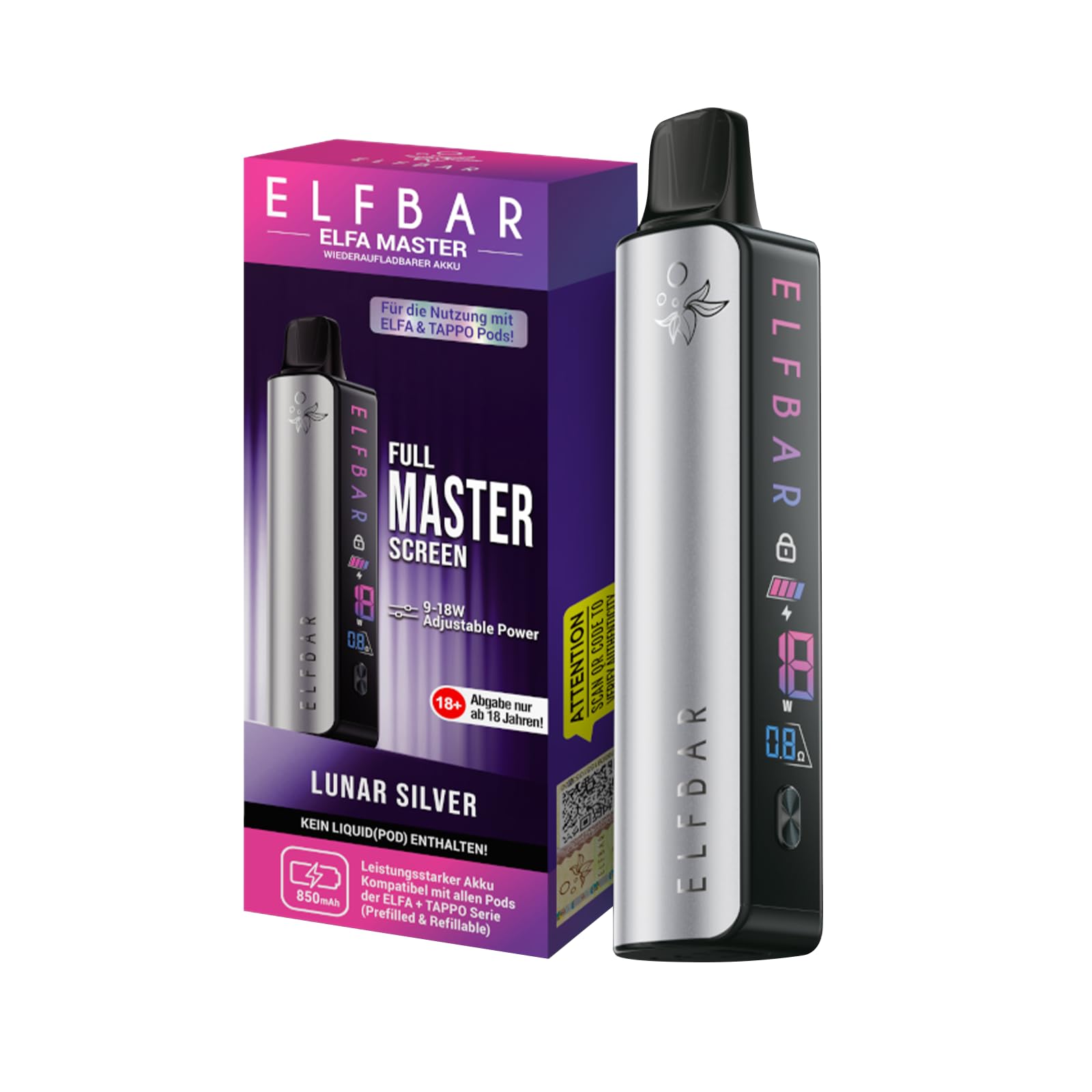 elfbar master amazon Elfa - 850mAh Professional Vape Base Device, Compatible: Elfa & Lost Mary Pods, Display, Adjustable Power - No Liquid, No Nicotine Included + Funny Hookain Sticker Adjustable Airflow elfbar elfa master preis Farbe:Schwarz ELFBAR ELFA Turbo Pro