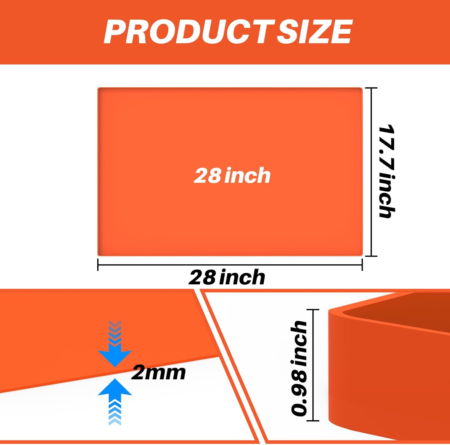 Silicone Griddle Cover Mat for Blackstone - 28 Inch Griddle Accessories Full Cover Wrapped Grill Mat Reusable Heavy Duty Food Grade Silicone Grill Mats - Image 6