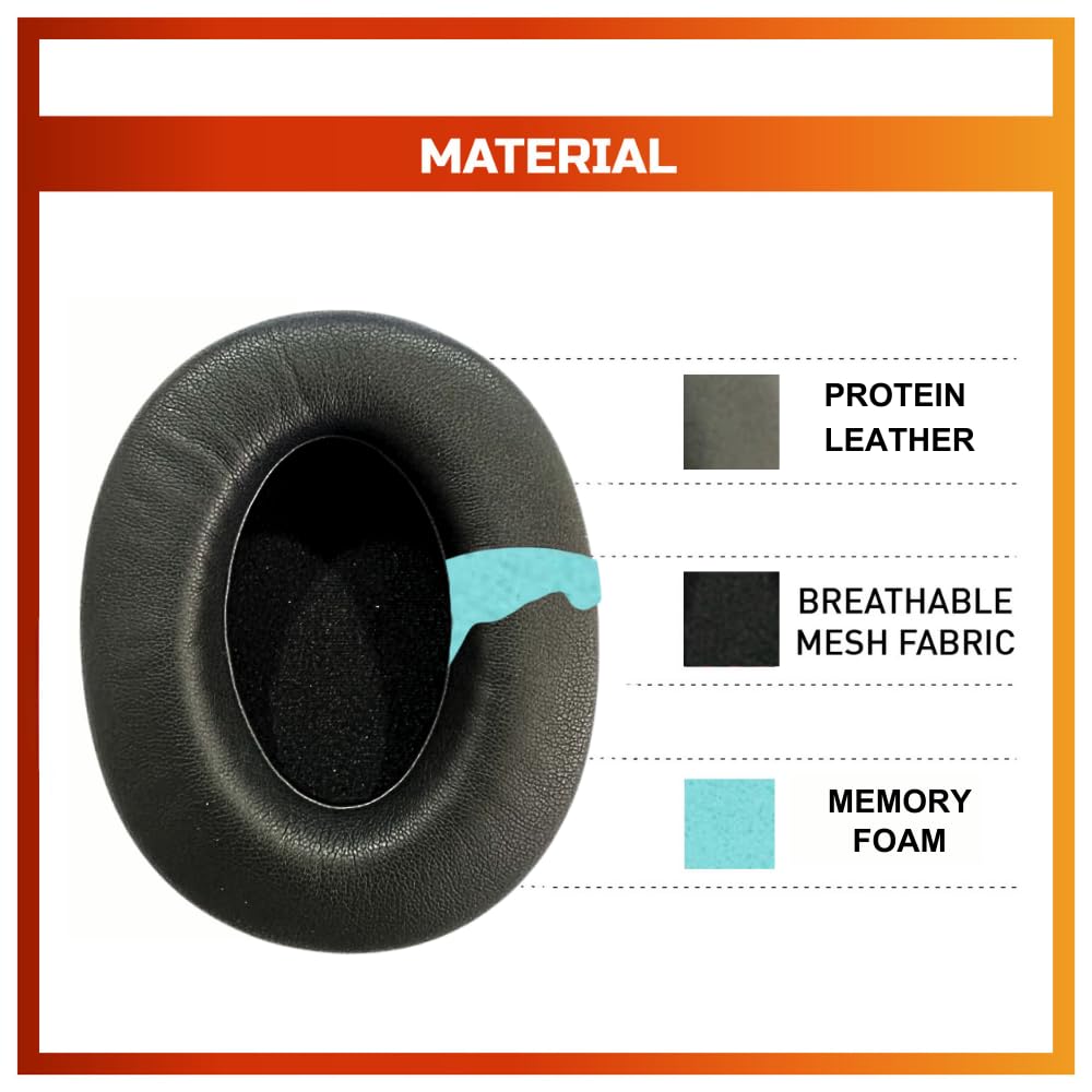 Crysendo Replacement Ear Pads for Boat Nirvana 751 ANC, Protein Leather — Amazon image 3