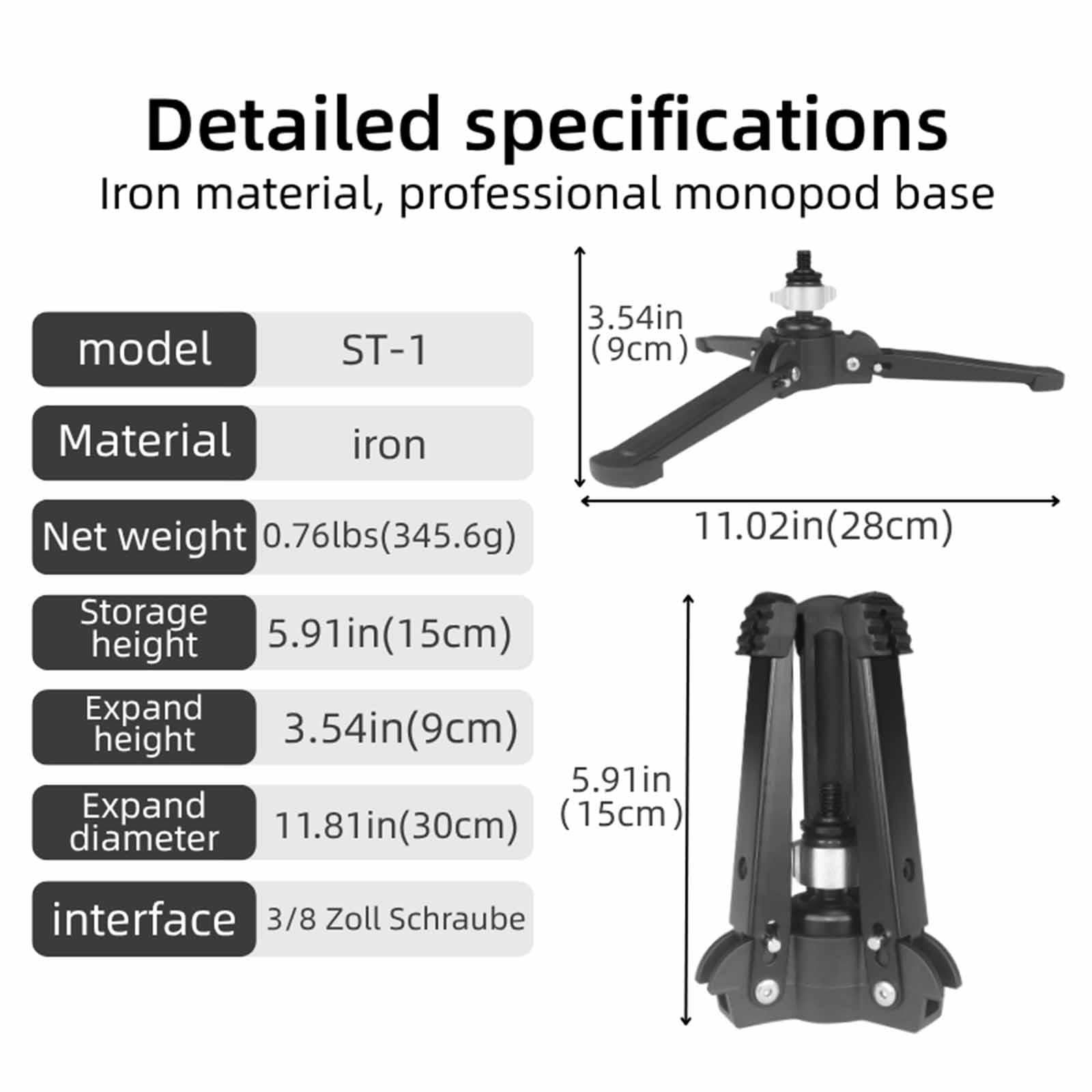 Base para Trípode de Monopies, Base de Soporte para Monopies Profesional Y Práctica de Calidad.