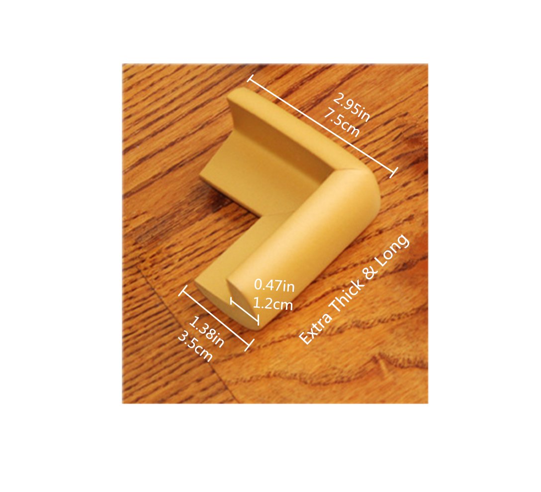 HiCat Safe Edge and Corner Guards Cushion Protector Furniture Safety Bumpers Baby Proof Table Protection 6.56ft Edge and 4 Corners, Thick Anti-Collision Soft Bumper (Wooden)