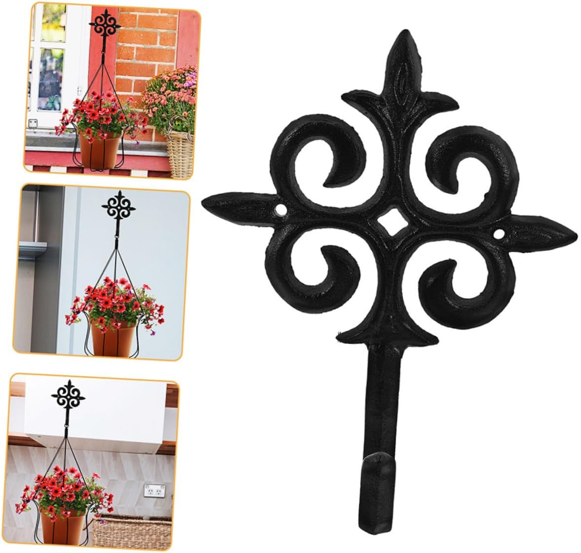 FOMIYES 3pcs Heavy Duty Iron Flower Pot Hooks for Outdoor Hanging Planters Garden Basket Wall Brackets Sturdy Metal Hangers for Outdoor Plants and Bird Feeders