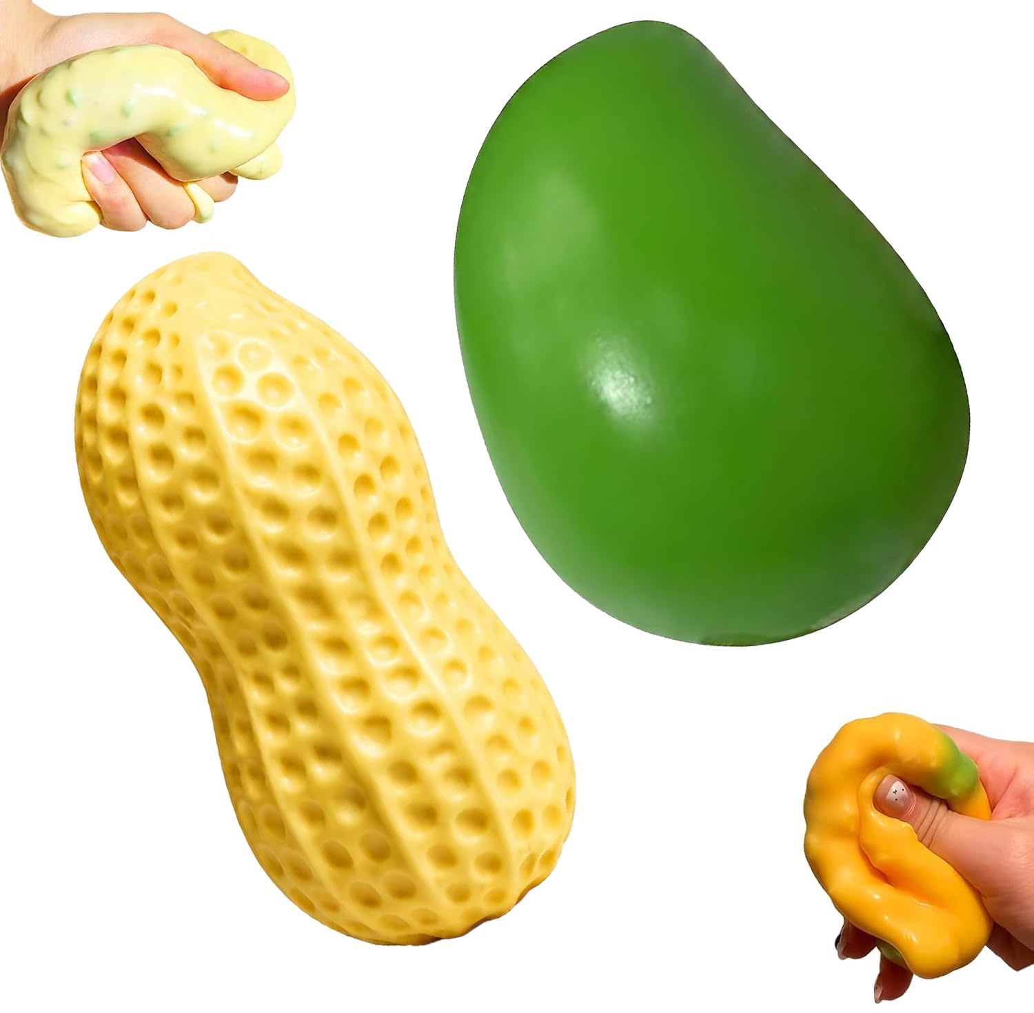 Crunchy Mango Peanut Squishy Asmr Bead Filled, Slow Rising Adult (2pc)