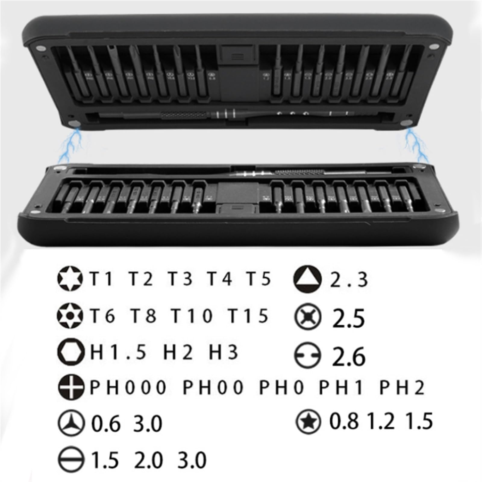 Zestaw narzędzi Zestaw wkrętaków precyzyjnych do elektroniki laptopa Zestaw wkrętaków sześciokątnych Torx Zestaw narzędzi do domu (Color : Black)