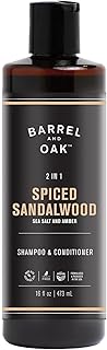Barrel & Oak 2-in-1 Men's Shampoo and Conditioner, Cleanses Hair & Scalp, Multi-Use Hair Products for Men, Vegan Shampoo and Conditioner, Spiced Sandalwood, 16 oz