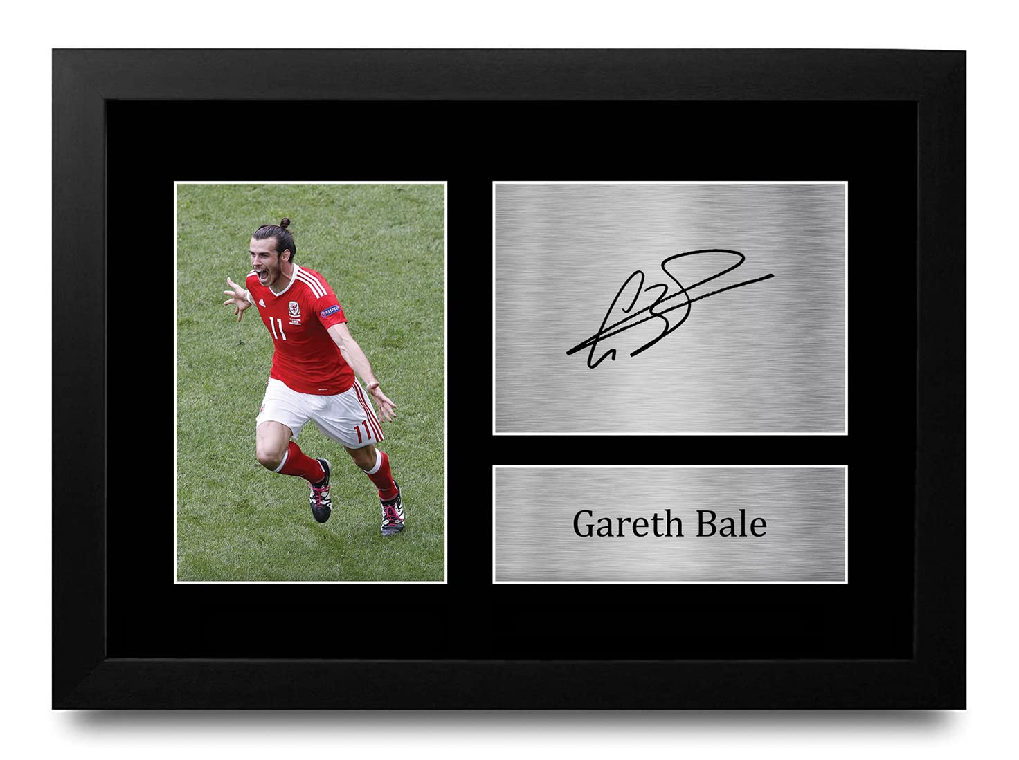HWC Trading FR A4 Gareth Bale Wales Gifts Printed Signed Autograph Picture for Football Fans and Supporters - A4 Framed